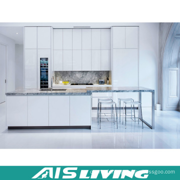 Laque blanche avec des meubles de placards de cuisine de quartz (AIS-K348)